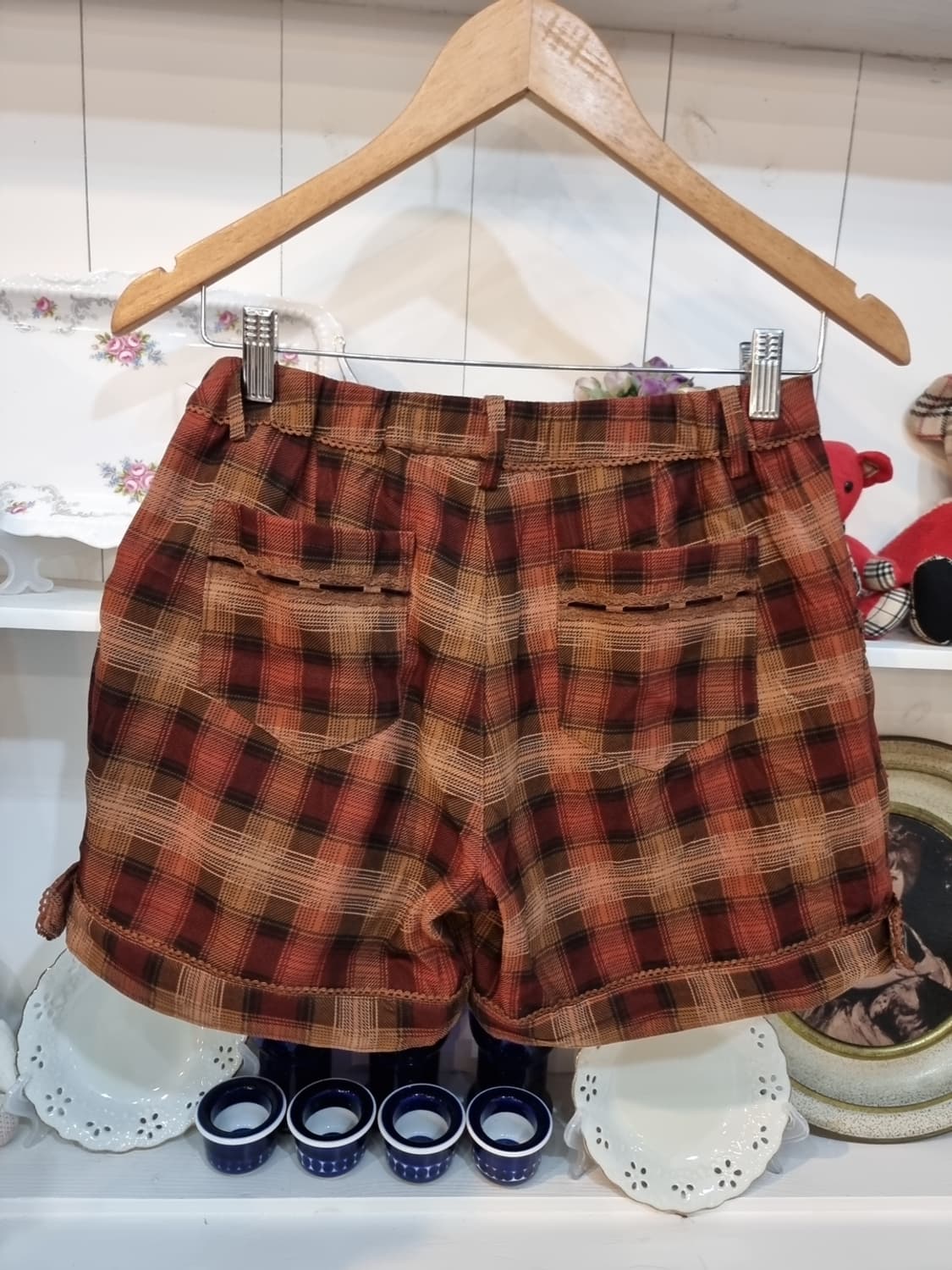 axes femme 초코카라멜 체크 리본포켓 팬츠 상품이미지6