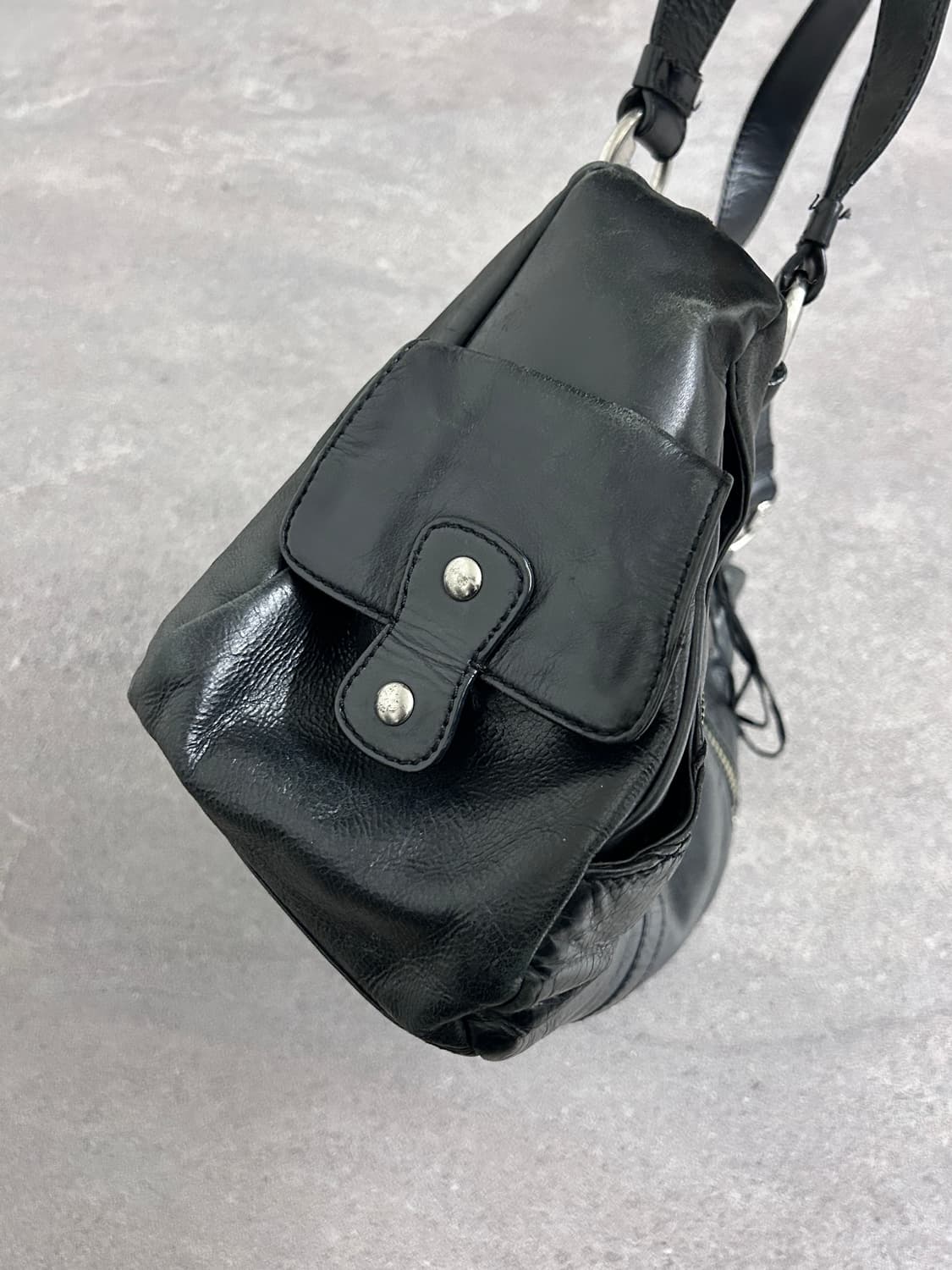 00‘s Enzo Angiolini 레더 멀티 지퍼 백 상품이미지4