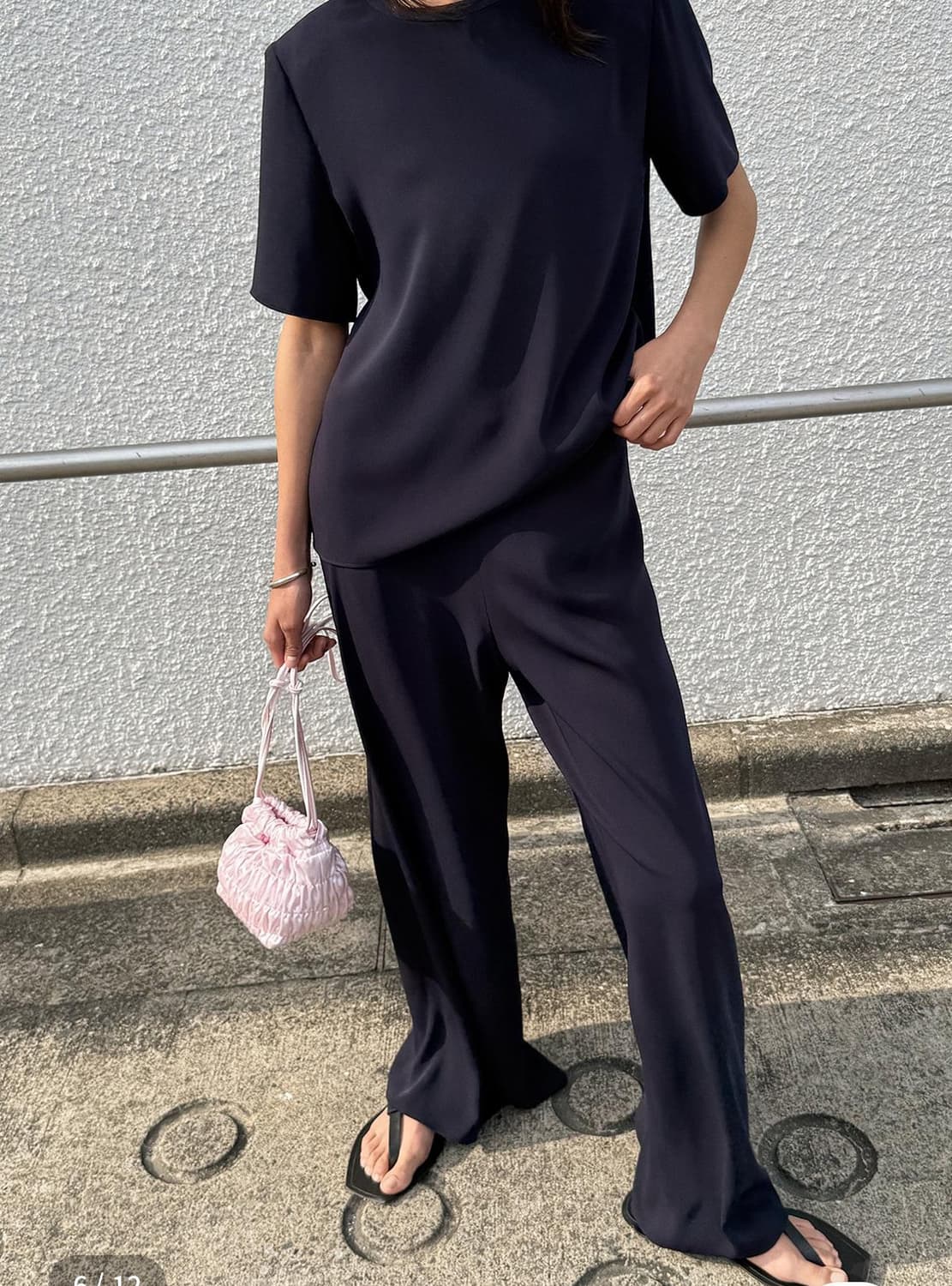 오르 orr 루팬츠,불라우스 세트 S 네이비 상품이미지1