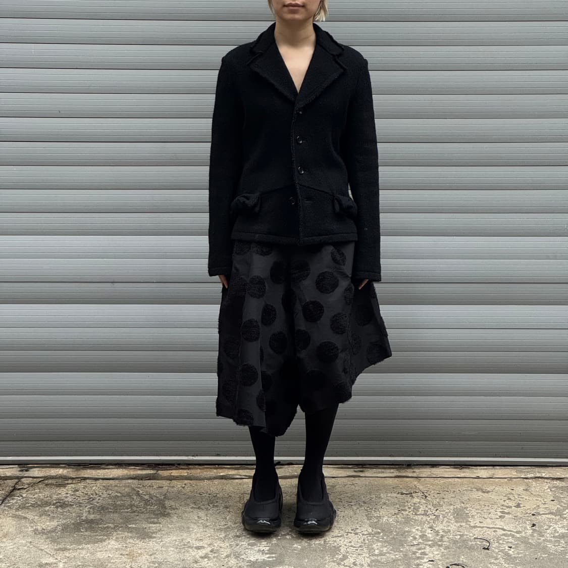 Asymmetrical Polka Dot Black Skirt Pants 상품이미지8