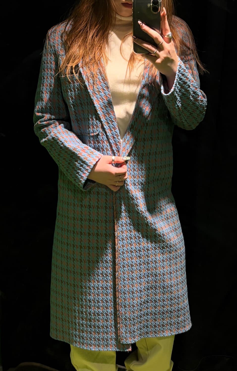 랑방 하운드투스 체크 롱코트 상품이미지8