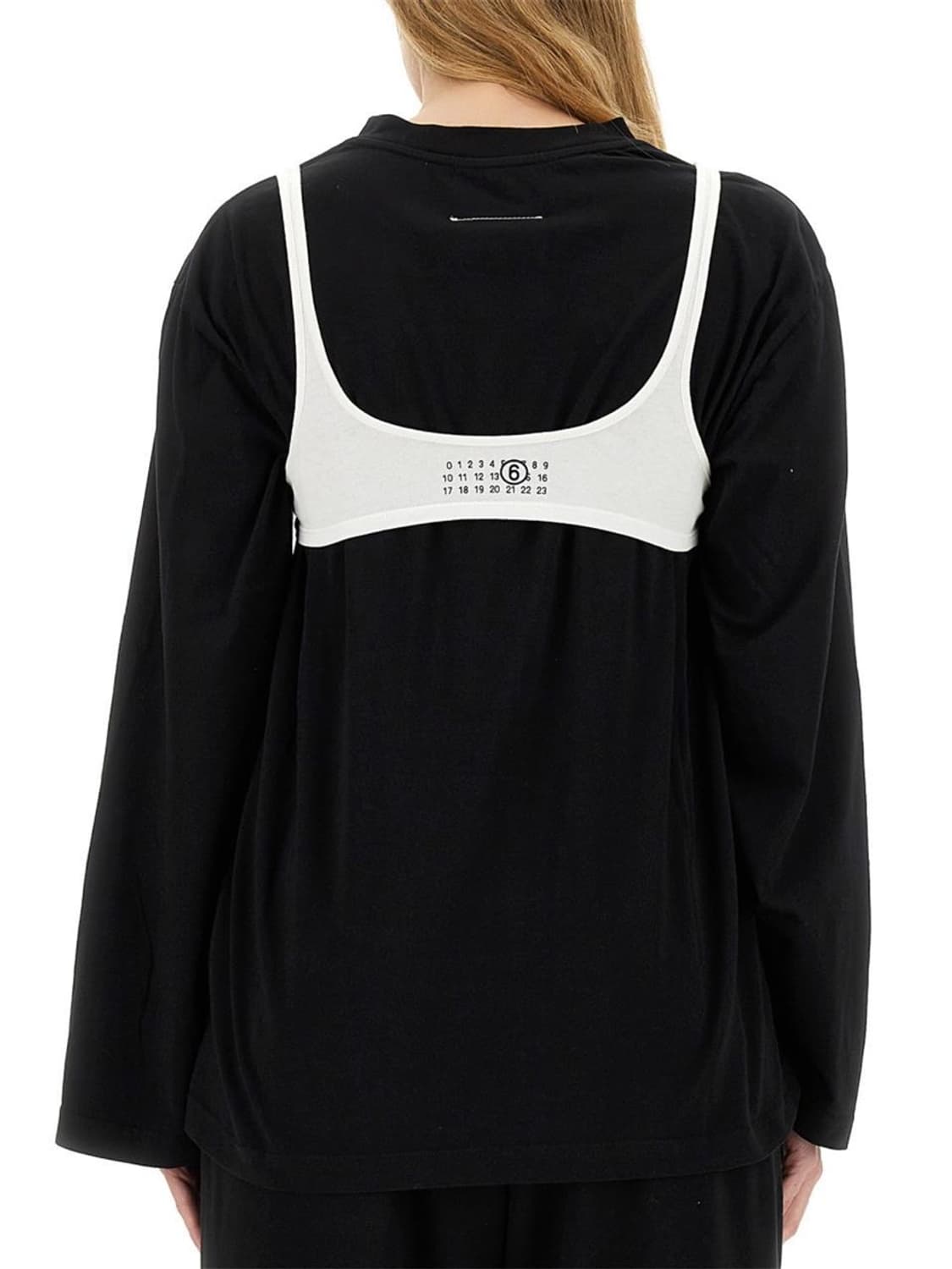 새상품💎 MM6 마르지엘라 레이어드 로고탑 블랙 티셔츠 M 상품이미지2