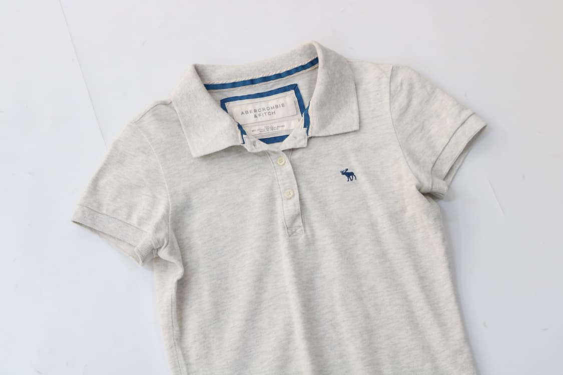 아베크롬비 앤 피치 머슬핏 자수 로고 피케 반팔 티셔츠 (S) 상품이미지3