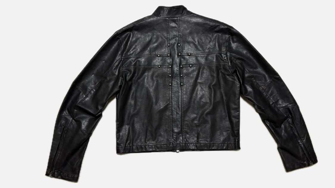 십자가 4웨이 지퍼 레더 자켓, 슬림핏 가죽 자켓 상품이미지2