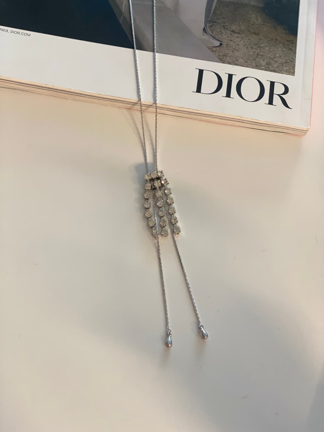 빈티지 큐빅 타이형 목걸이 상품이미지1