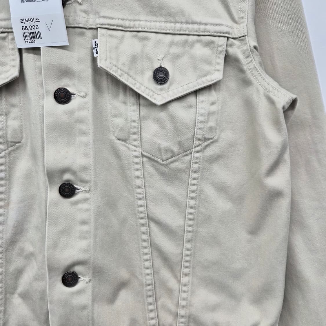 리바이스 베이지 코튼 트러커 자켓 남녀공용 M 상품이미지3
