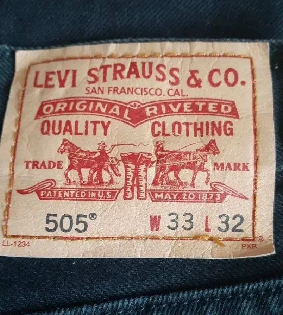(33-32) 90s 빈티지 리바이스 505 블랙 흑청 데님 팬츠 상품이미지4