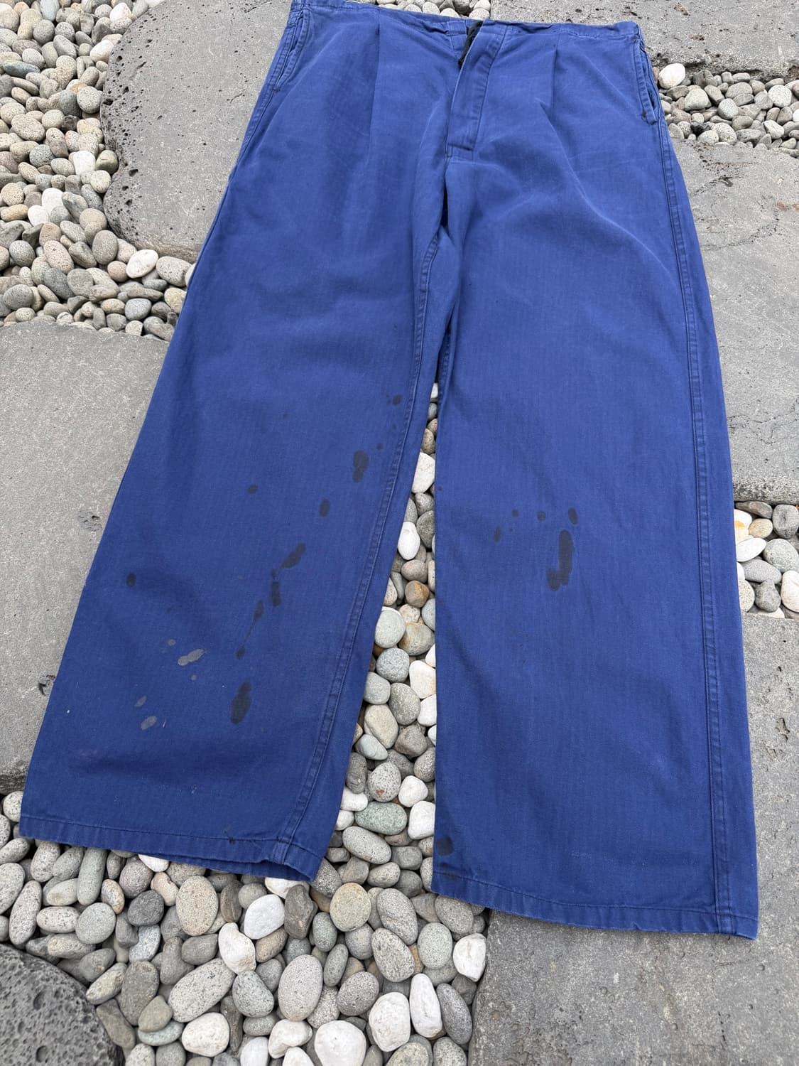 80s GERMAN INK STAINED HBT 헤링본 프렌치워크팬츠 상품이미지6