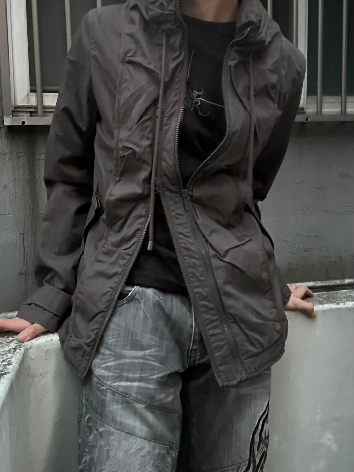 2000s codes combine 하이넥 멀티지퍼 야상 집업  상품이미지2