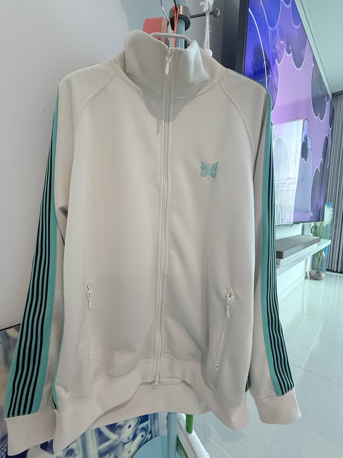 니들스 트랙 자켓 아이보리 민트 xl 상품이미지1