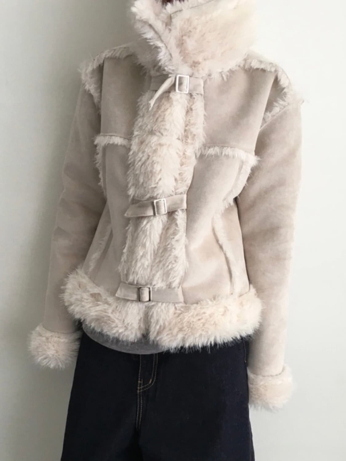 스웨이드 퍼 버클 무스탕 상품이미지2