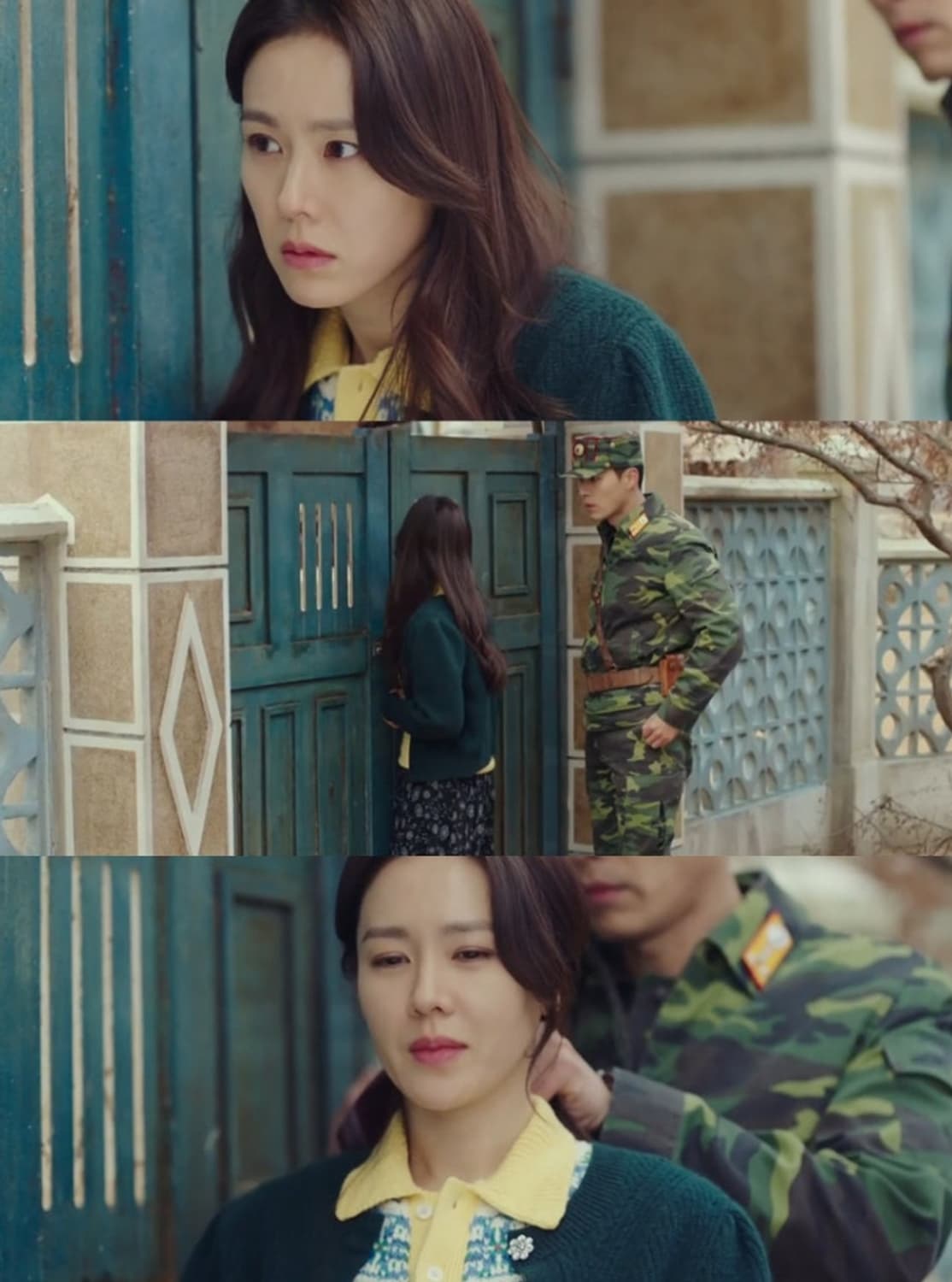 듀엘 큐빅 단추 소매 퍼프 앙고라 니트 상품이미지1