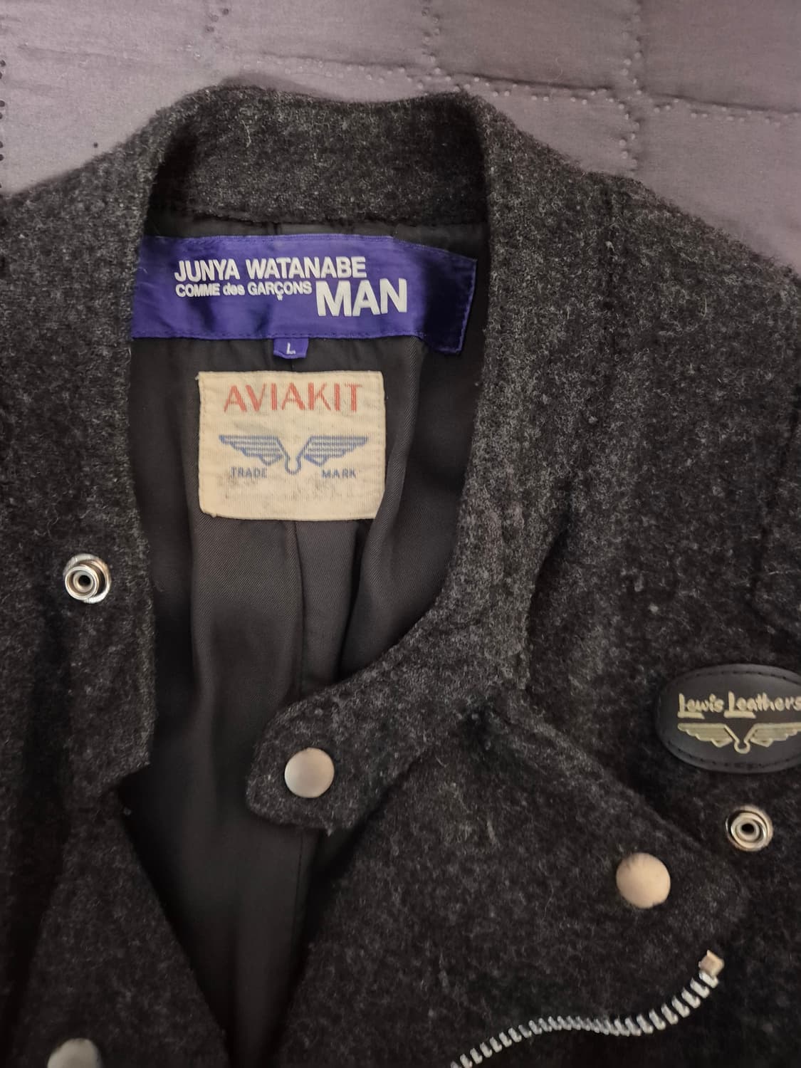 2003aw 준야와타나베 x 루이스레더 축융 울 더블라이더 L 상품이미지4