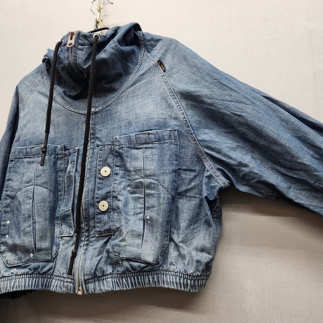 지스타로우 빈티지 디테일 크롭 후드집업 자켓XS(L) 상품이미지3