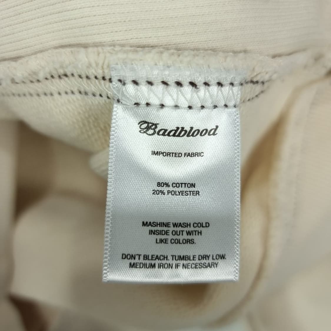 [배드블러드] 그래픽 프린팅 오버핏 헤비웨이트 후드티 크림 M19878 상품이미지9