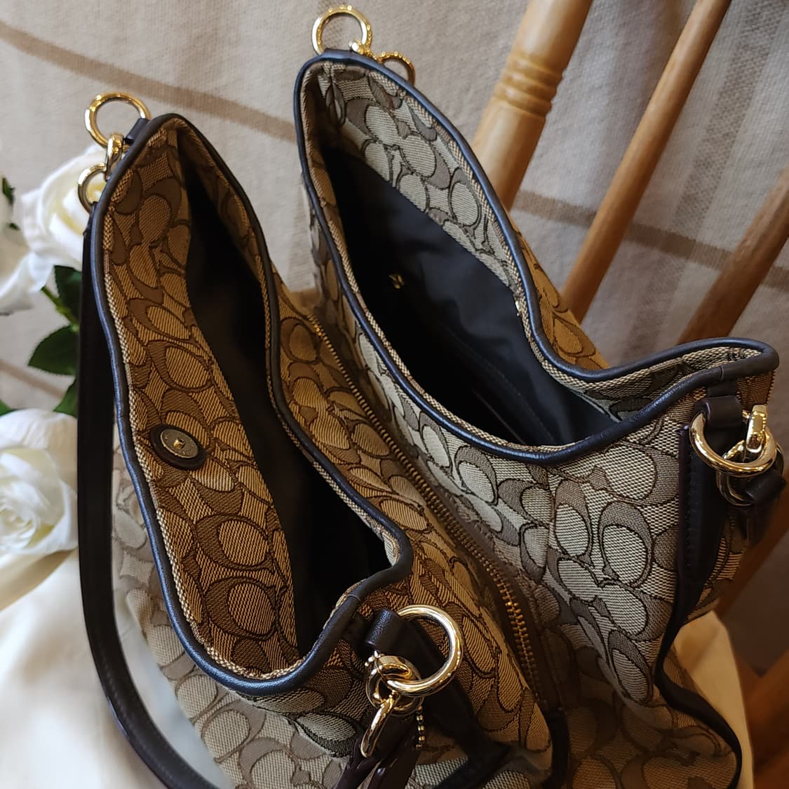 코치 시그니쳐 패턴 트윈 숄더백 쌍둥이 가방 상품이미지8