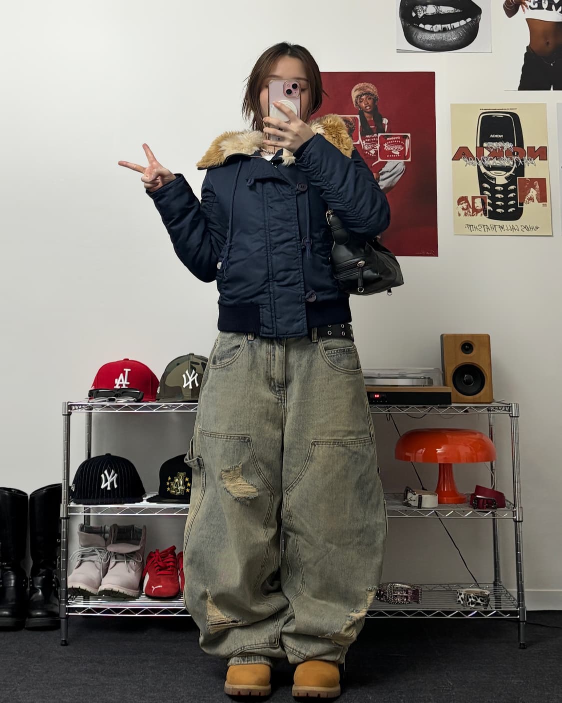 올드 빈티지 N2B 항공 점퍼 네이비 상품이미지4