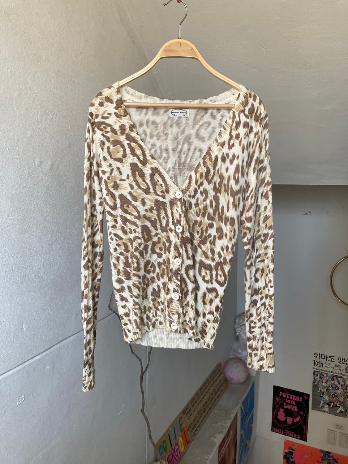 soft touch 레이어드 호피 가디건 상품이미지1