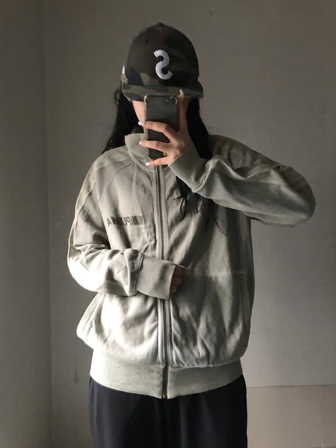 퓨마 카키 하이넥 집업 상품이미지6