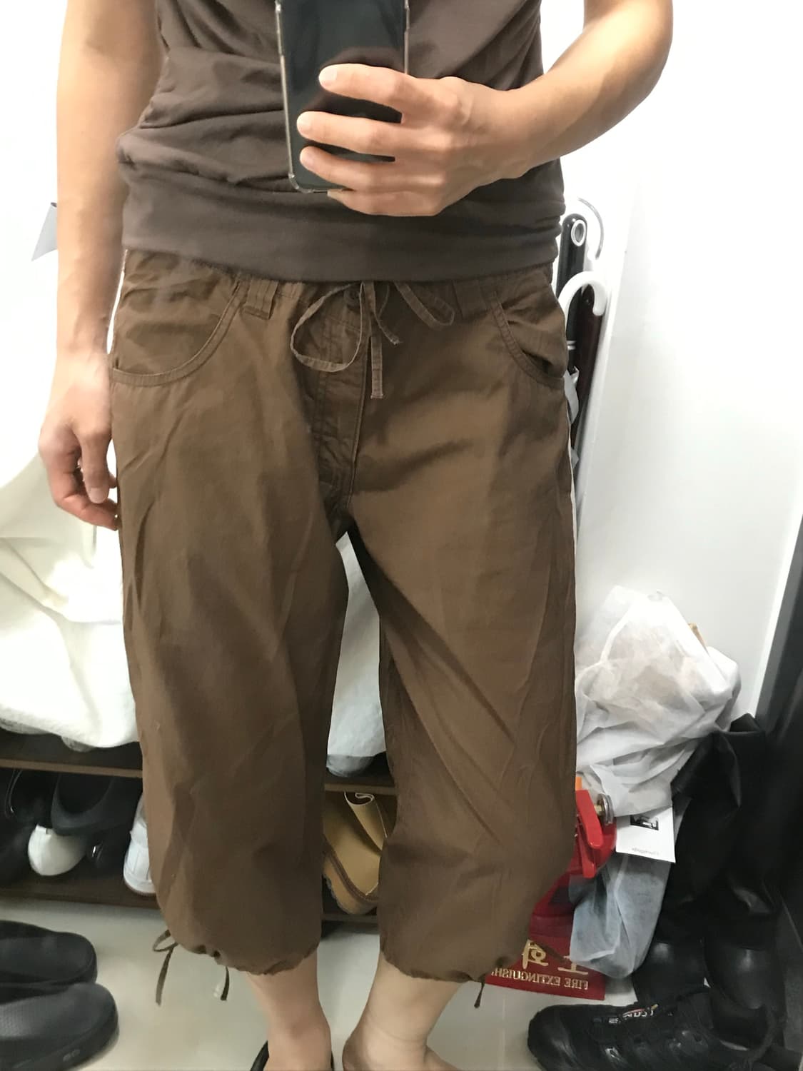 H&M 빈티지 스트링 코튼 7부PT 상품이미지8