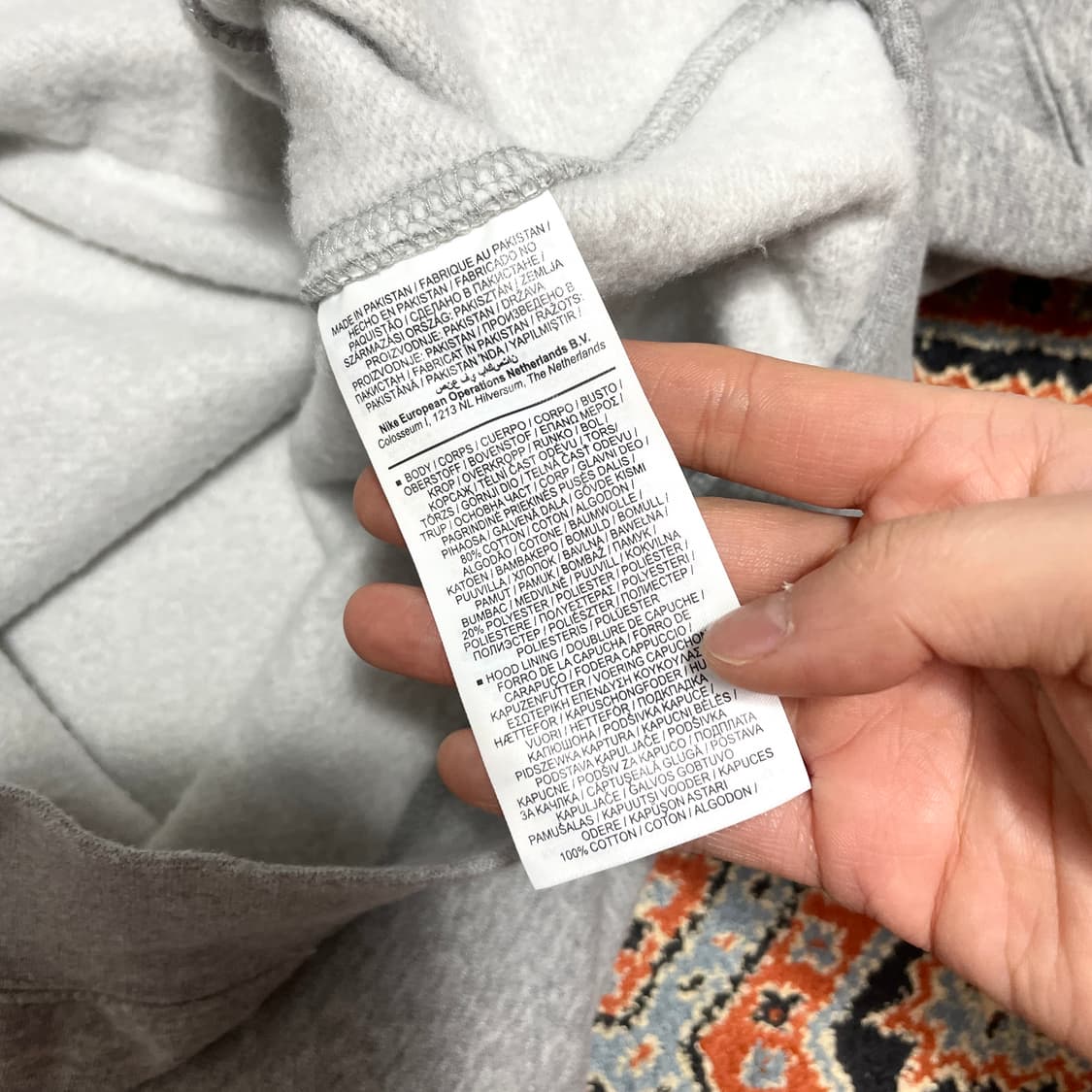 나이키 빅로고 그레이 기모 후드티셔츠 남성M 상품이미지5