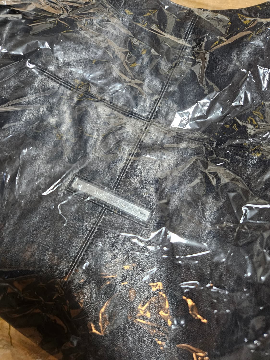 마뗑킴 사이드 스트링 레더 빅 숄더백 블랙 상품이미지3