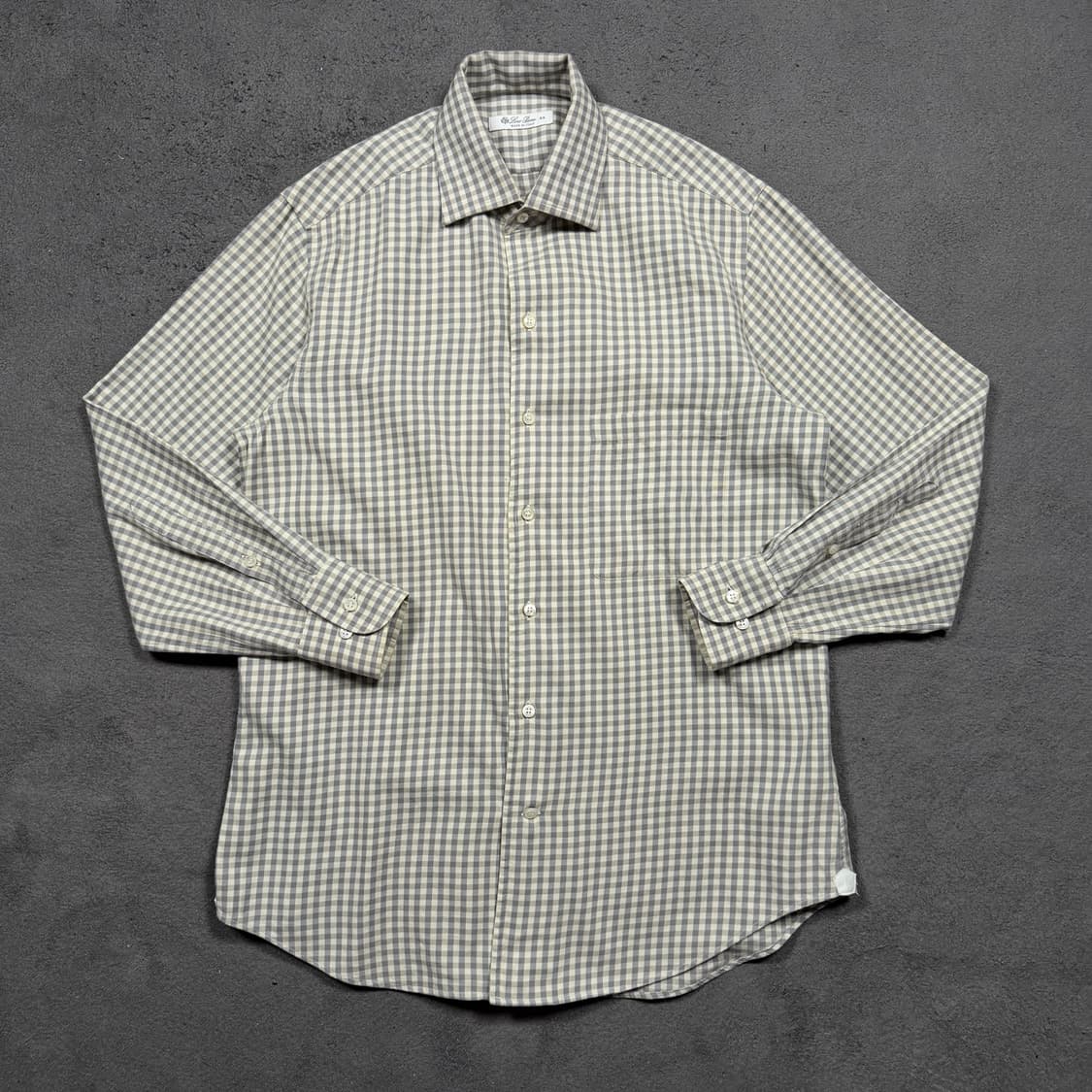 Loro Piana 로로 피아나 오픈 카라넥 체크 셔츠 상품이미지2