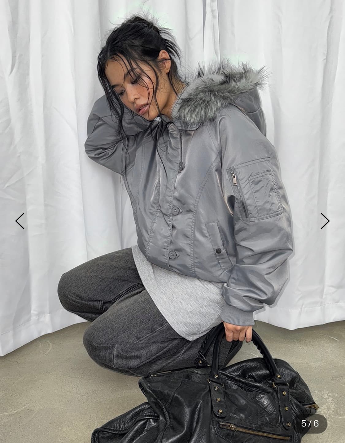 블랙업 퍼자켓 퍼점퍼 상품이미지2