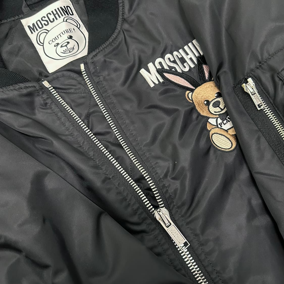 MOSCHINO 모스키노 봄버 항공점퍼 자켓 블랙 상품이미지3