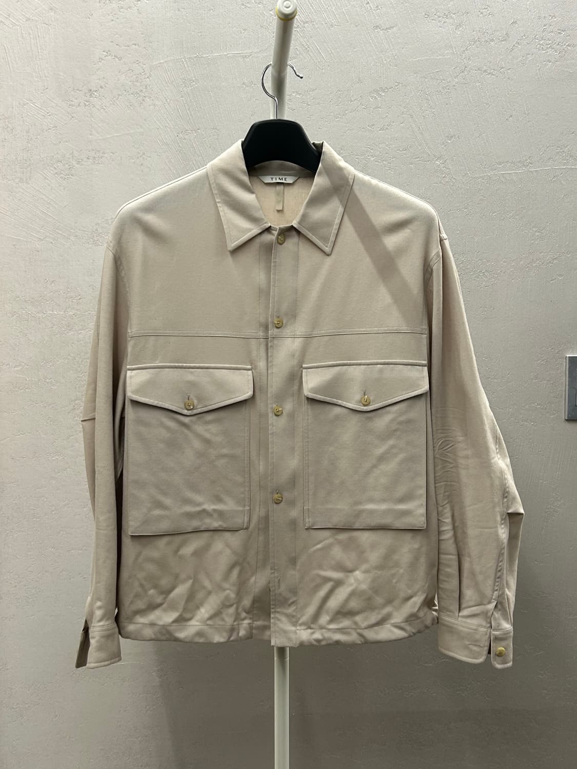 TIME 타임 베이지 포켓 셔츠형 자켓 상품이미지2