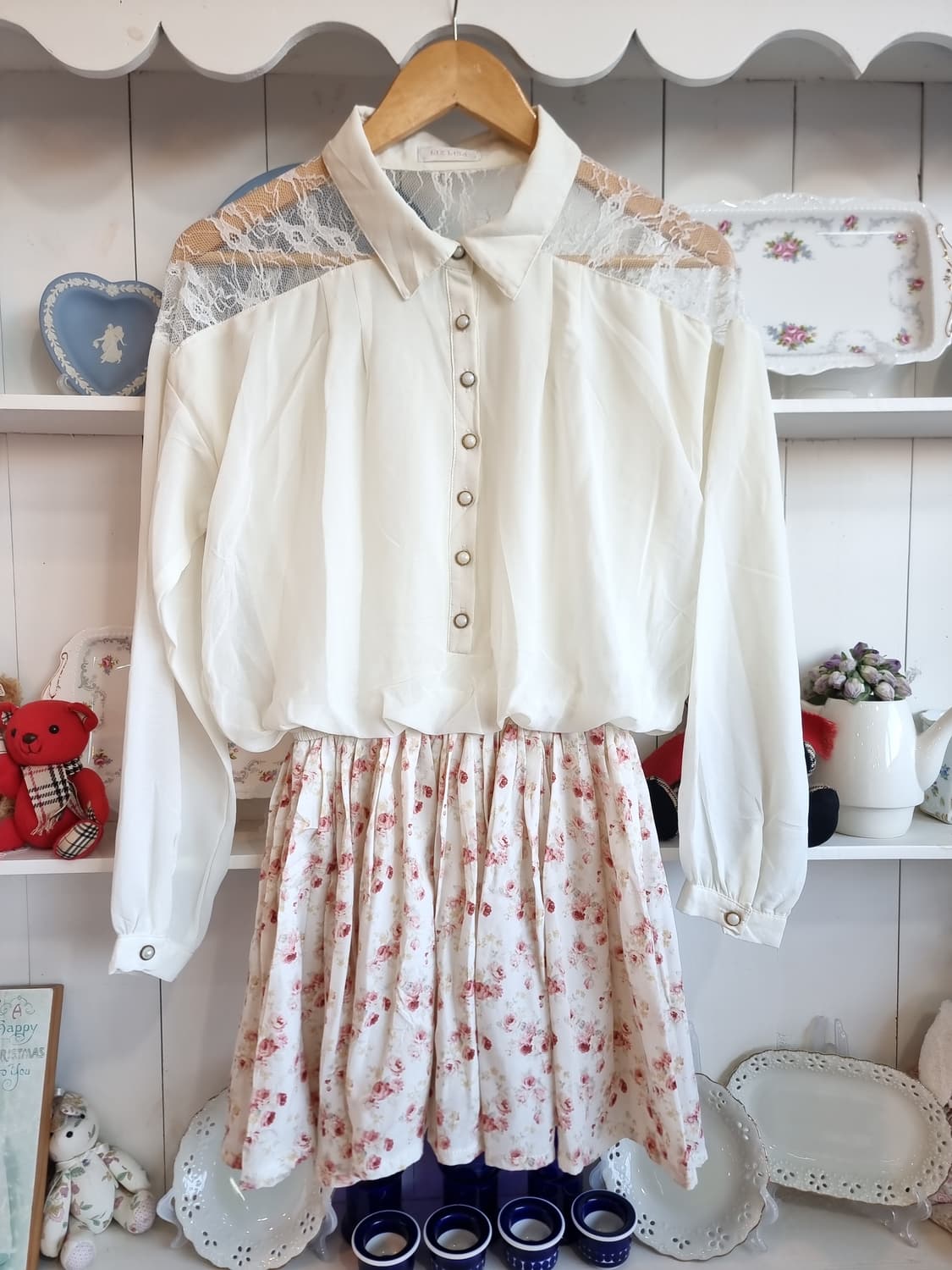 리즈리사 레이스 블라우스 플라워 원피스 상품이미지1