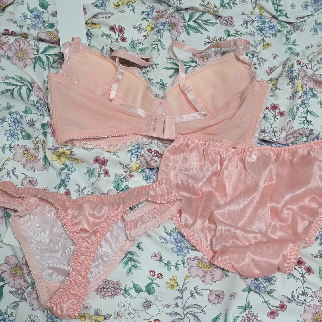 일본 빈티지 언더웨어)히메갸루 로맨틱 핑크 자수레이스 D70 브라속옷세트 상품이미지4