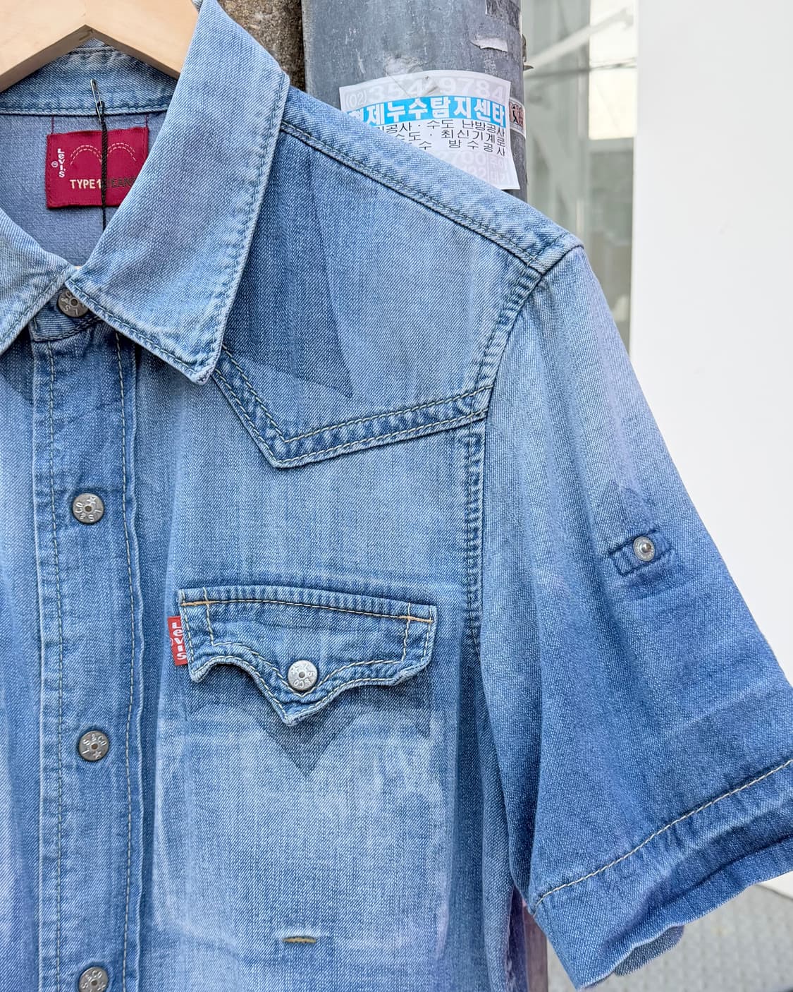 Levis JPN type-1 denim short sleeve 셔츠  상품이미지3