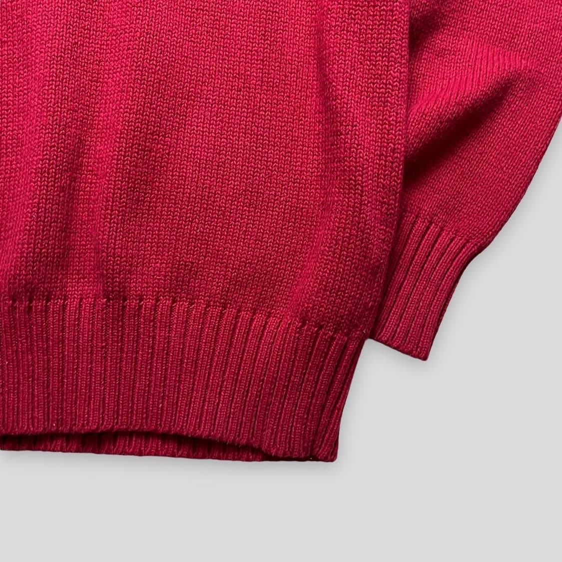 폴로 라운드넥 코튼 레드 니트 상품이미지3