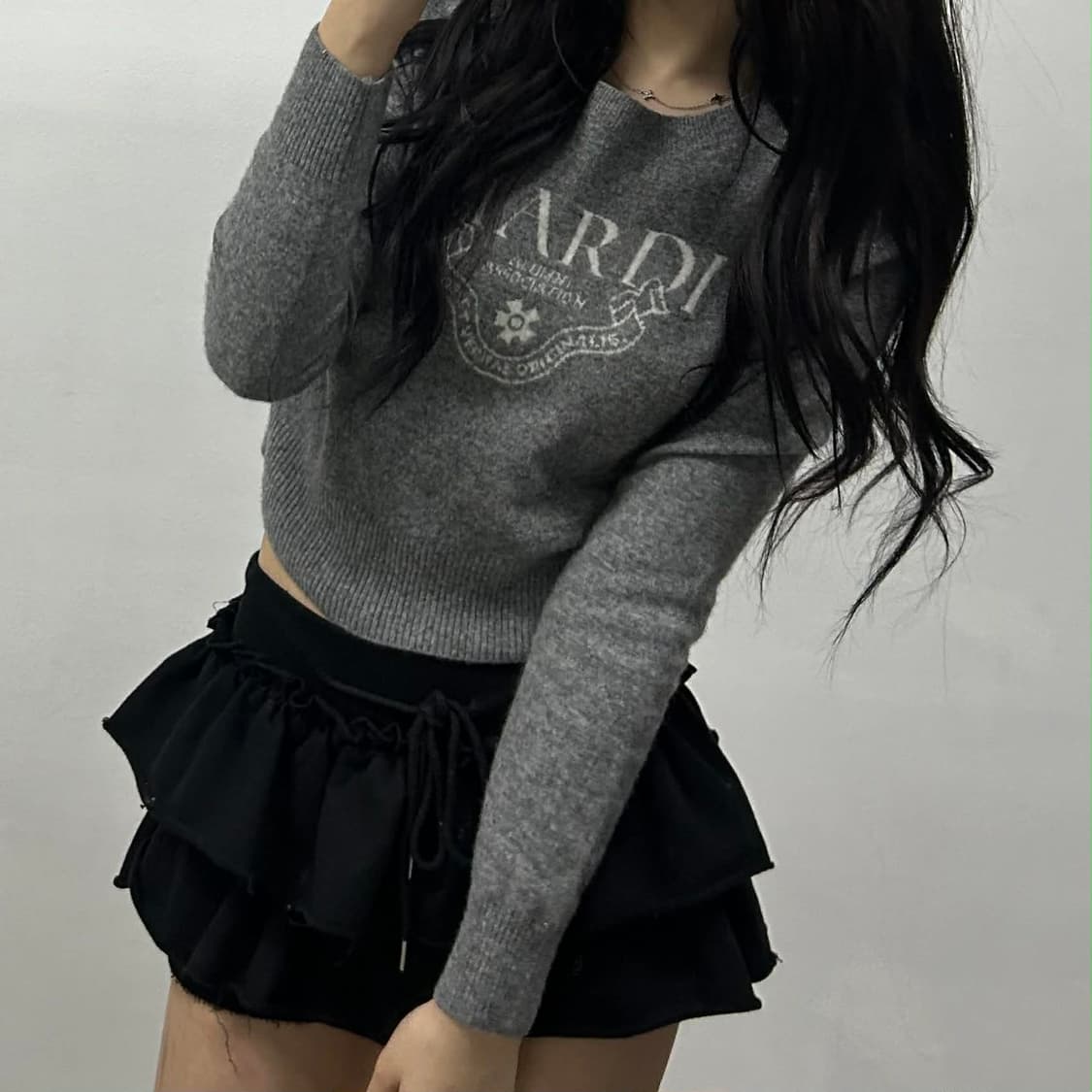 Mardi 마르디 메르크디 울 크롭 걸즈 크루넥 니트(OS) 상품이미지3