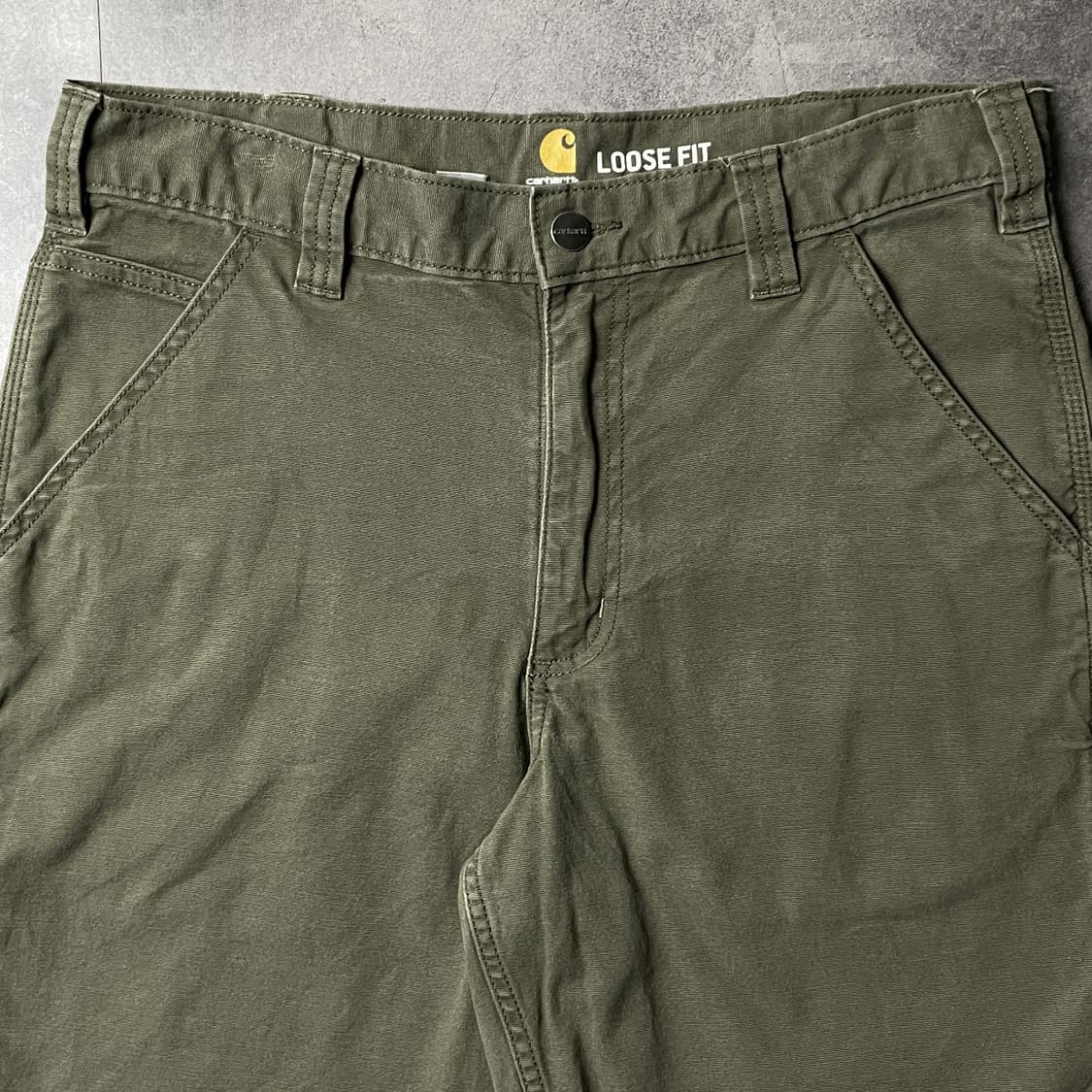 CARHARTT 칼하트 카키 루즈핏 유틸리티 워크 하프팬츠 A01163 상품이미지2