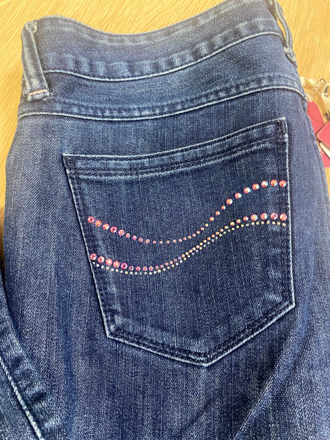 타미힐피거 스와로브스키 콜라보 26사이즈 딥블루색상 청바지 상품이미지7