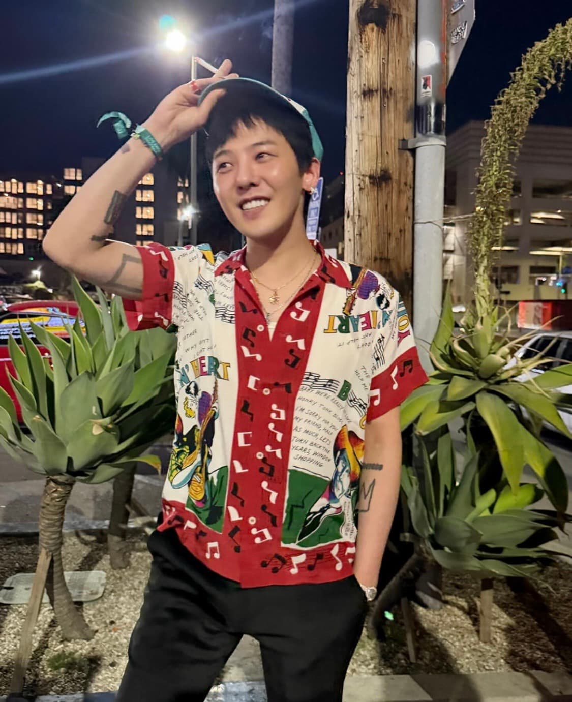 90s Tutti Made In USA 일렉트릭 기타 로큰롤 패턴 셔츠 상품이미지8