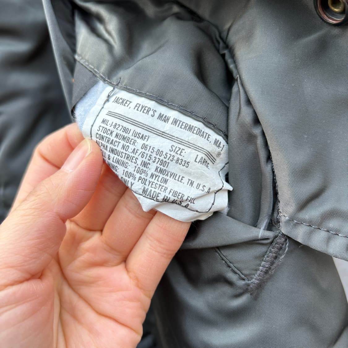 Alpha 90s 알파 made in usa Ma-1 자켓 상품이미지10