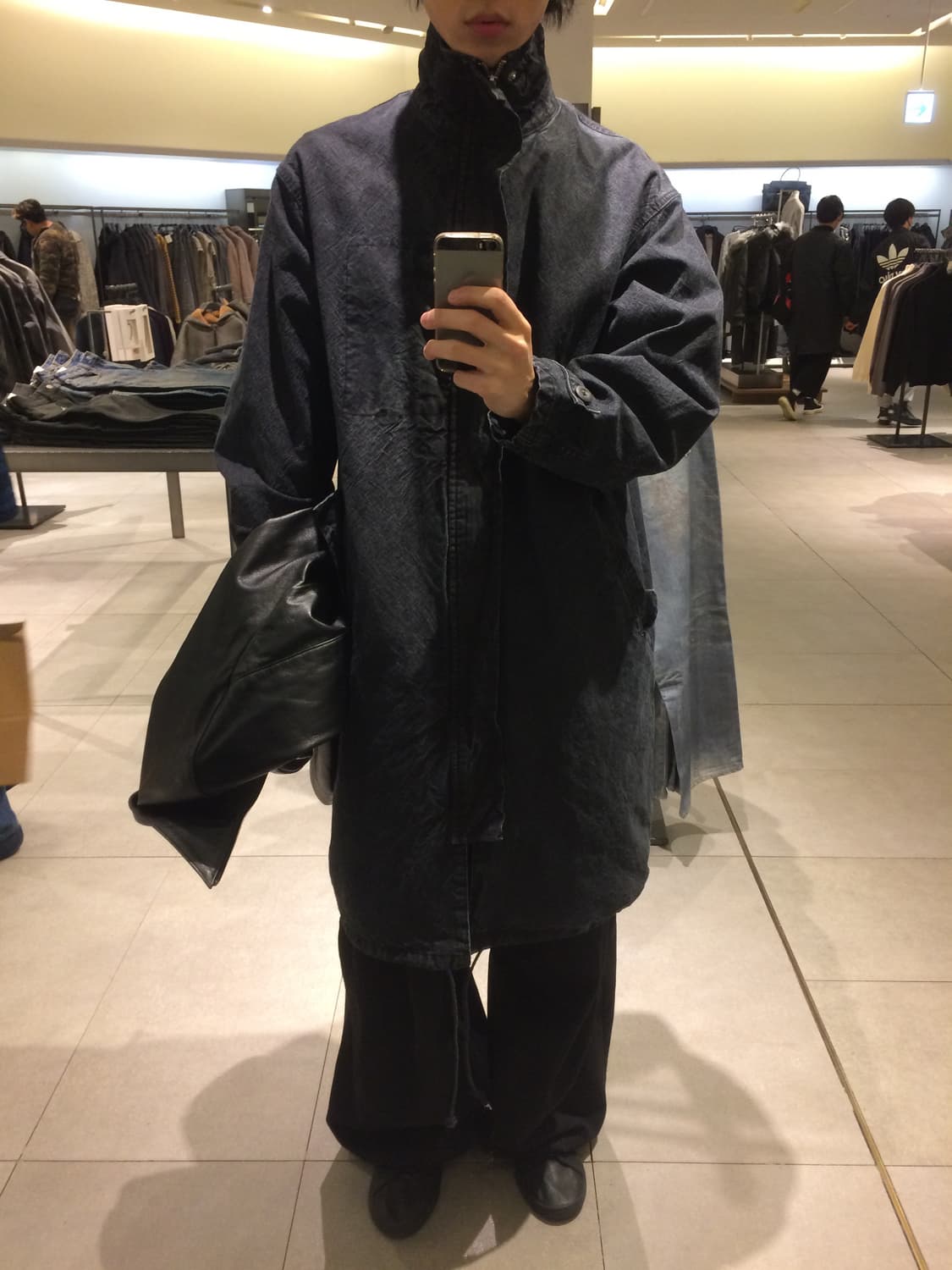 자라 워시드 데님 릴렉스드핏 코트 M 상품이미지4