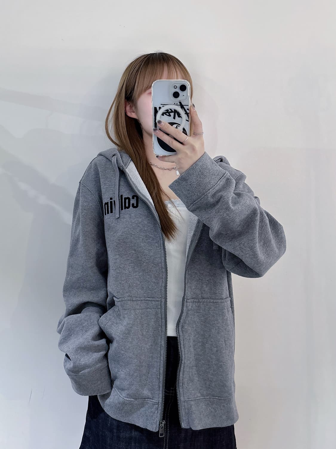 캘빈클라인 그레이 후드집업 상품이미지2