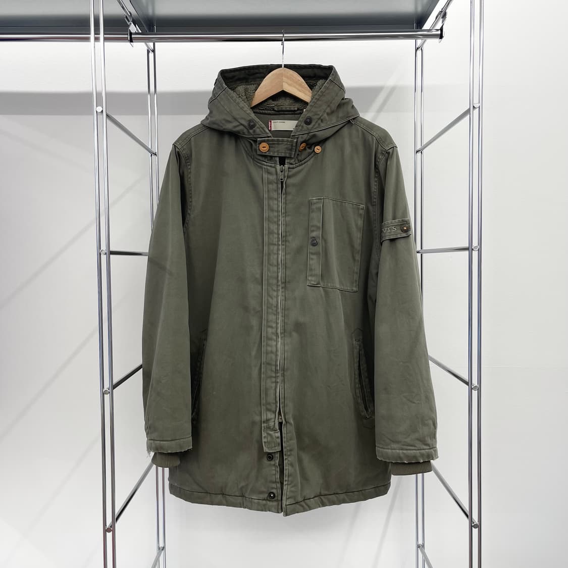 00s 리바이스 밀리터리 와펜 후드 야상 파카 (XL) 상품이미지1
