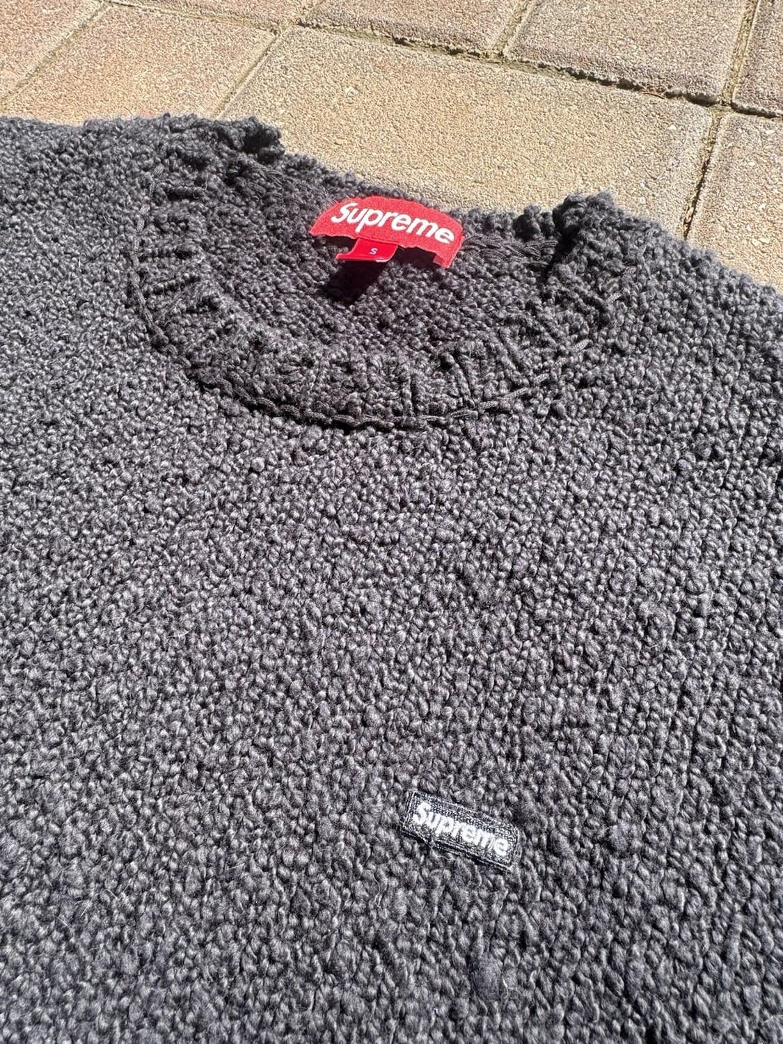 슈프림 부클 스몰 박스 니트 스웨터 블랙 상품이미지3