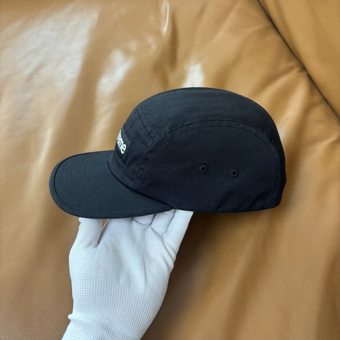 슈프림 캠프캡 모자 박스로고 워시드 치노 블랙 상품이미지4