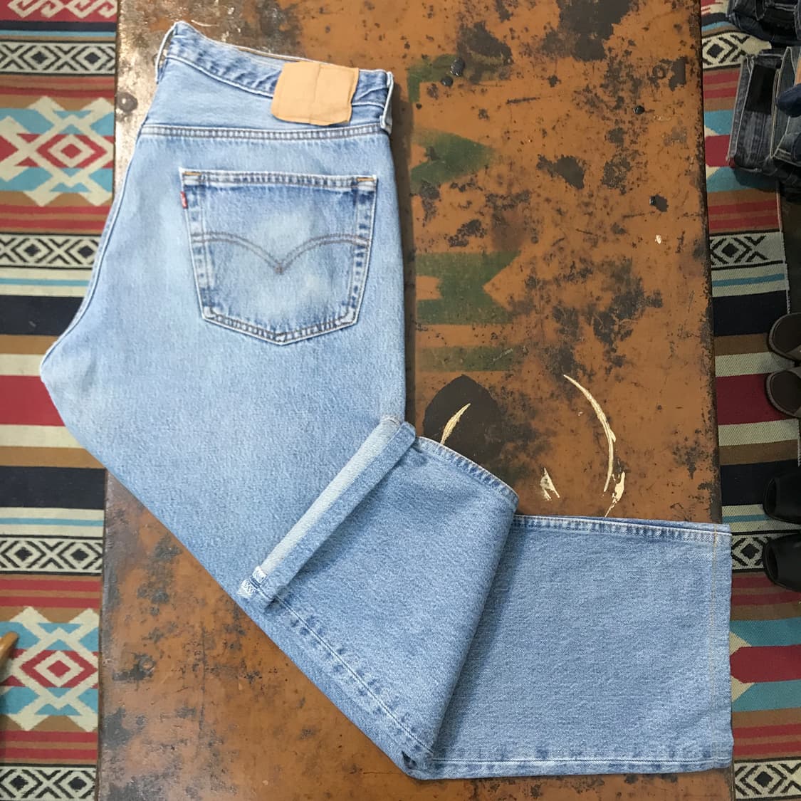 USA 리바이스 501 연청 데님 팬츠 허리 37  상품이미지2