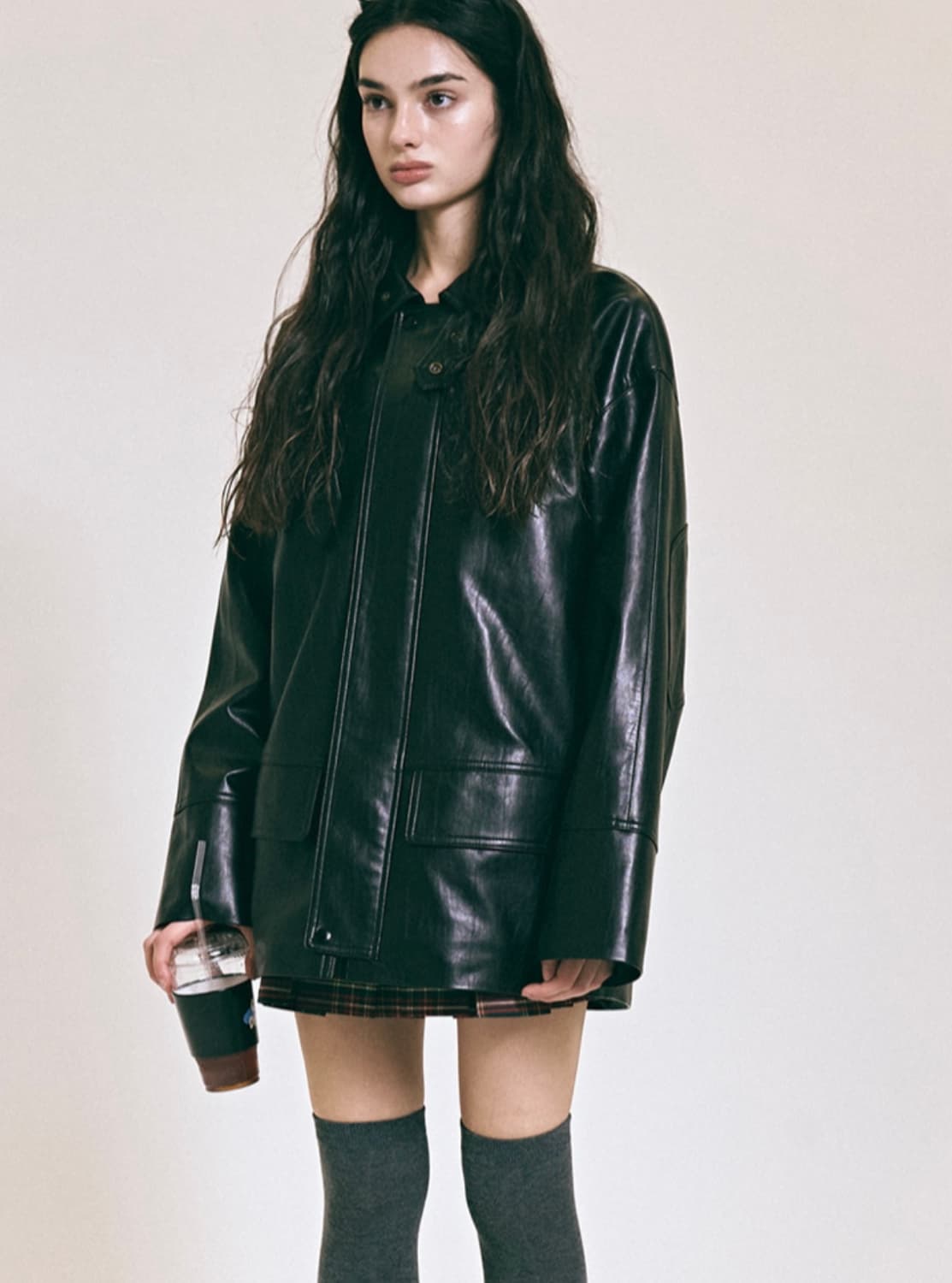 투머치택스 Faux Leather Jacket 상품이미지2