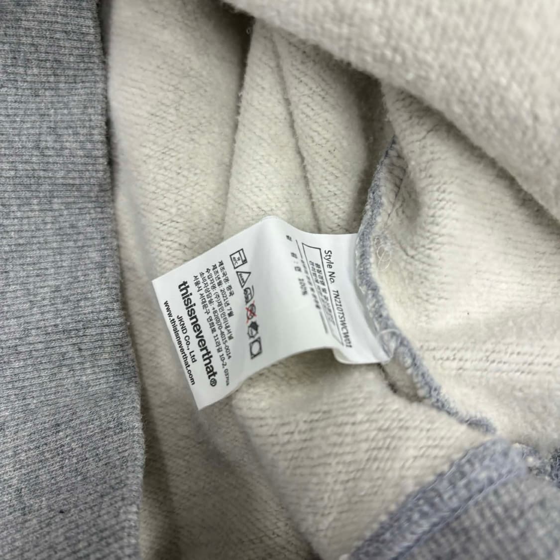 디스이즈네버뎃 T로고 그레이 시그니처 스웨트셔츠 맨투맨(XL) 상품이미지5