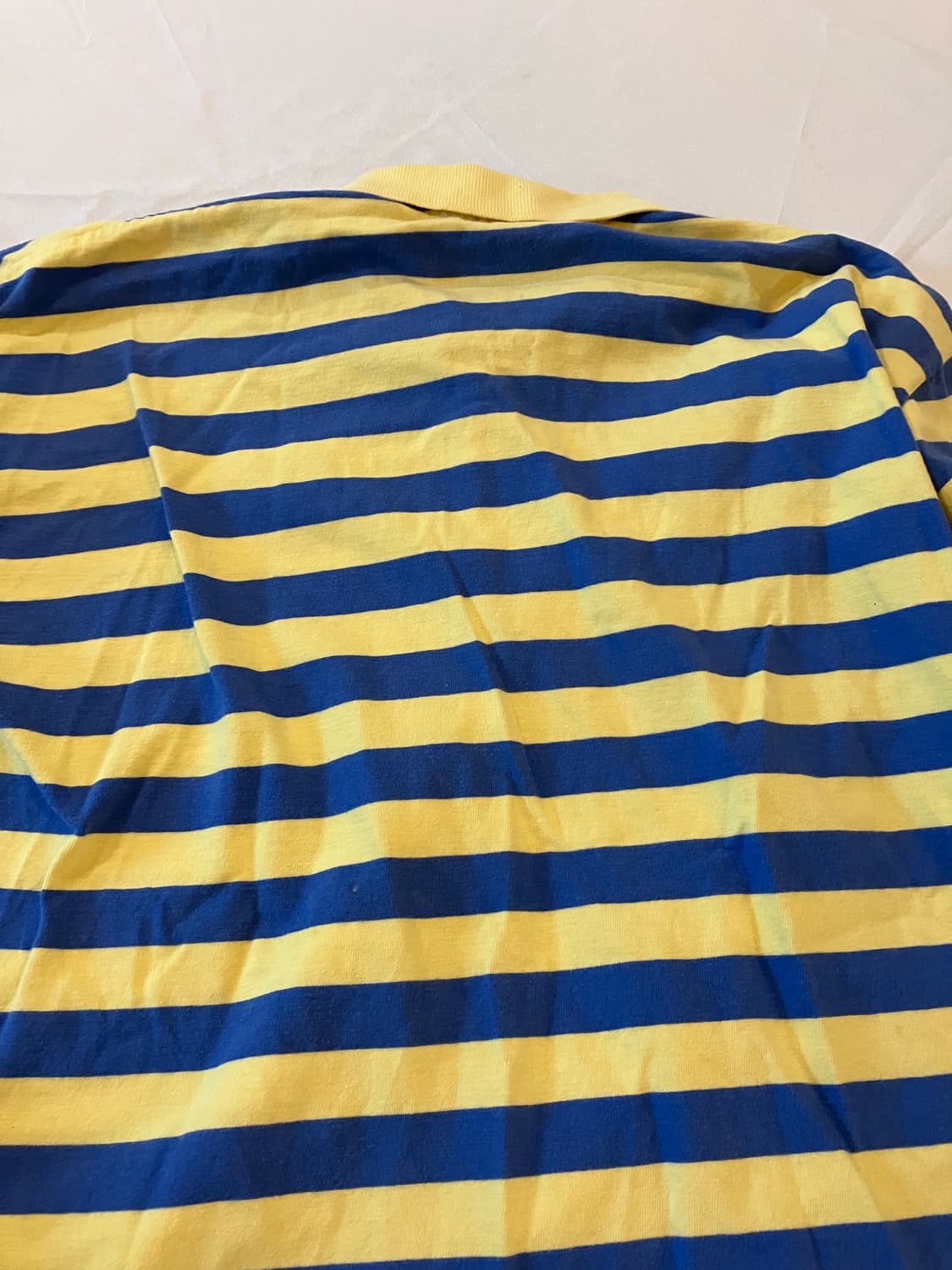 70s IZOD 라코스테 스트라이프 카라티 옐로블루 상품이미지3