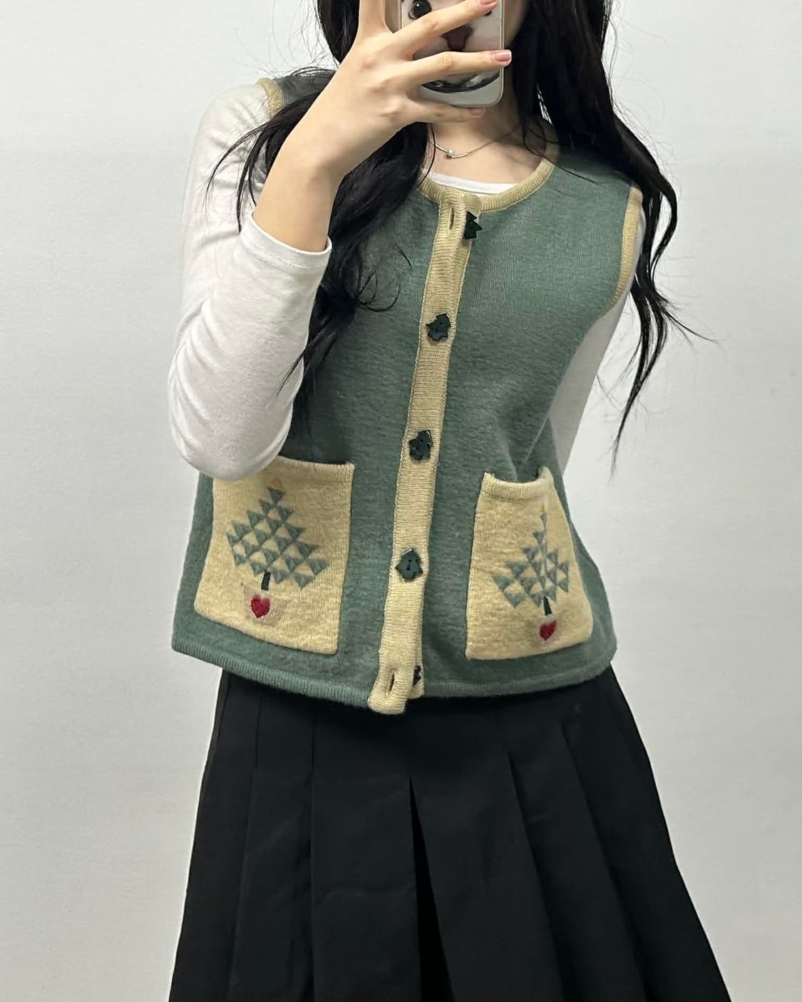 [S] 울리치 크리스마스 트리 니트 베스트 상품이미지2