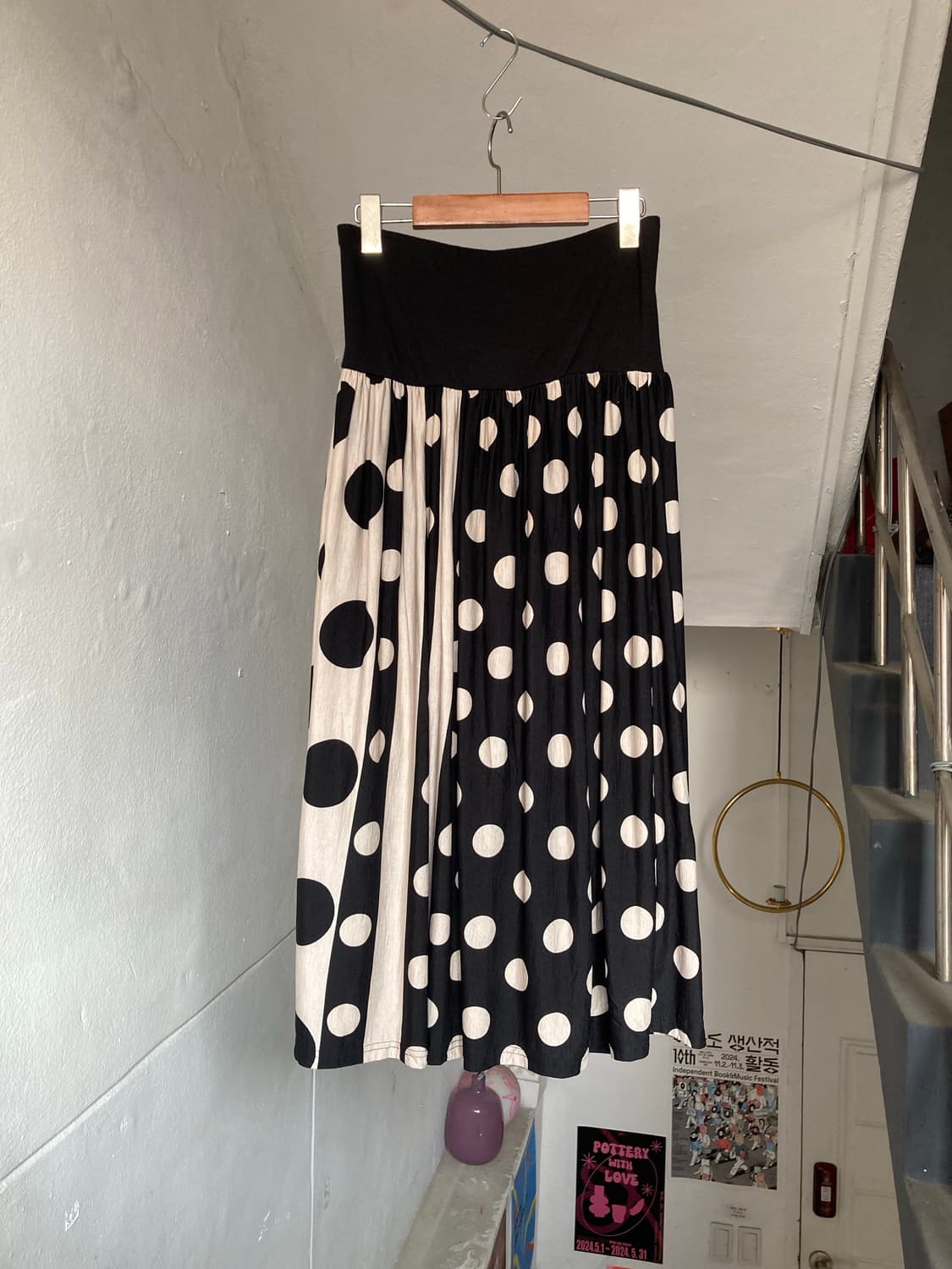 땡땡이 도트 롱 투웨이 원피스•스커트 상품이미지7